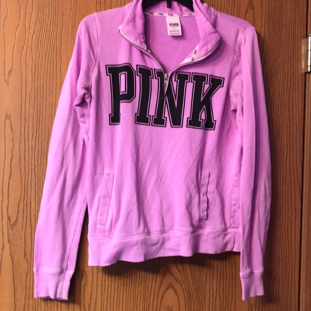 VS Pink small purple half-zip pullover